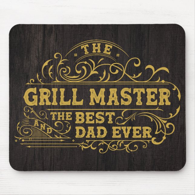 Tapis De Souris Grill Master et meilleur papa jamais Fête des père (Devant)
