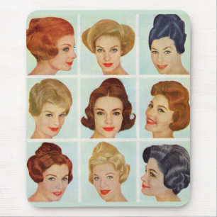 Tapis De Souris grille de coiffures des années 1960