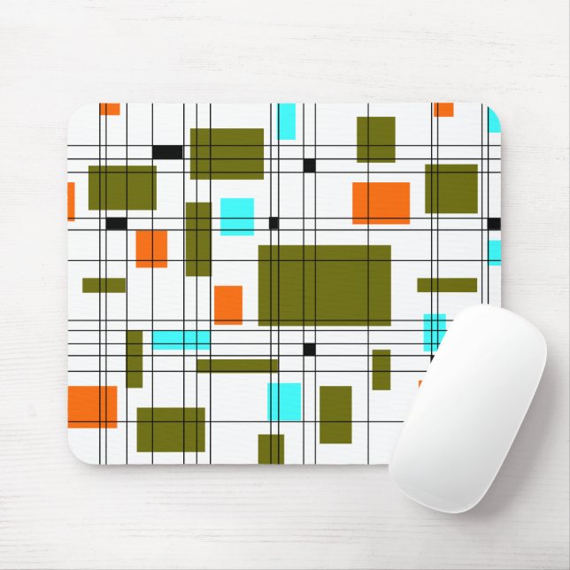 Tapis De Souris Grille du milieu du siècle (Avec souris)