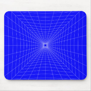 Tapis De Souris Grille en perspective bleue déformée