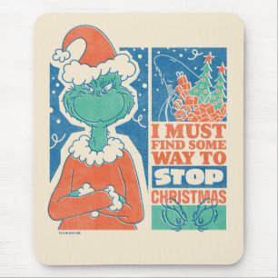 Tapis De Souris Grinch Arrêtez Noël Graphique Vintage