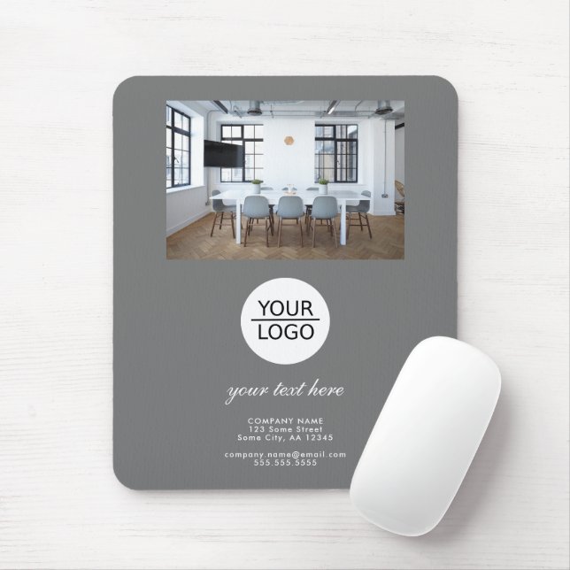 Tapis De Souris Gris Ajouter votre logo Promotion du texte personn (Avec souris)