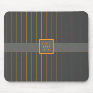 Tapis De Souris Gris aux rayures orange Mousepad