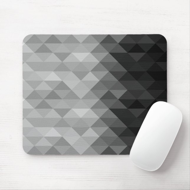 Tapis De Souris Gris triangle géométrique carré motif Gris (Avec souris)