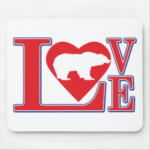 Tapis De Souris Grizzly Oear Love Heart