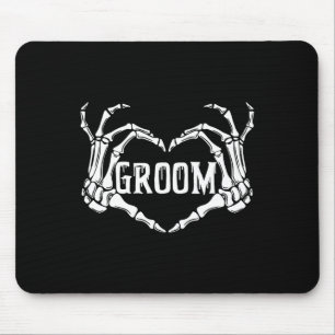 Tapis De Souris Groom éffrayant Skeleton Mains Halloween Fiançaill