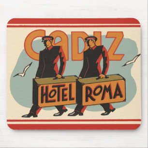 Tapis De Souris Grooms d'hôtel vintage Hotel Roma, Cadiz, Espagne
