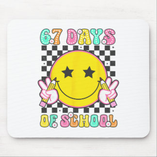 Tapis De Souris Groovy 67 Days Of School Smile Face Teacher Kids W