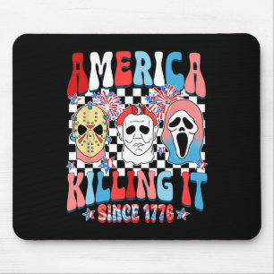 Tapis De Souris Groovy America qui déchire depuis 1776 Horreur 4 j