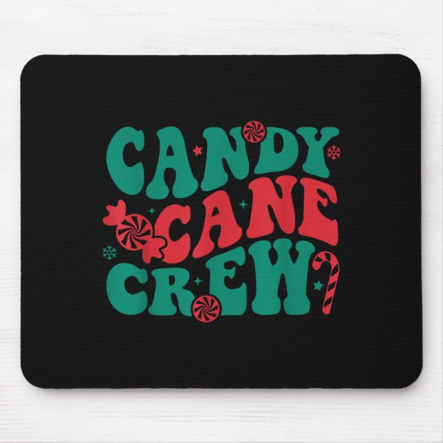 Tapis De Souris Groovy Candy Cane Crew Matching Family Group Squad (Devant)