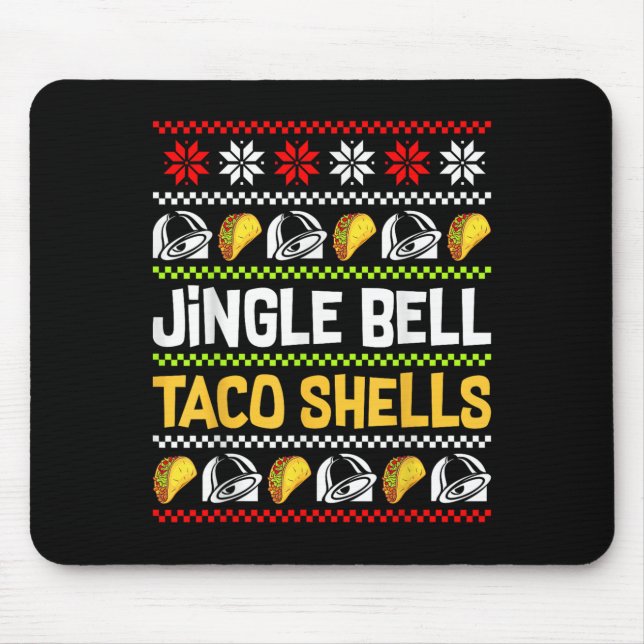 Tapis De Souris Groovy Christmas Jingle Bells Taco Shells Ugly Xma (Devant)