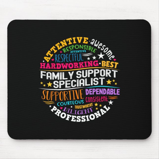 Tapis De Souris Groovy Family Support Specialist Appreciation Week (Devant)