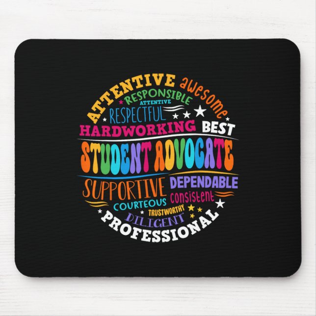 Tapis De Souris Groovy Student Advocate Appreciation Back To Schoo (Devant)