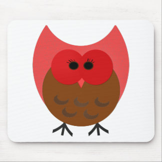 Tapis De Souris Gros art rouge et Brown de vecteur de hibou