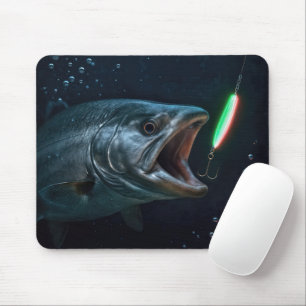 Tapis De Souris Gros Poisson avec Leurre Néon