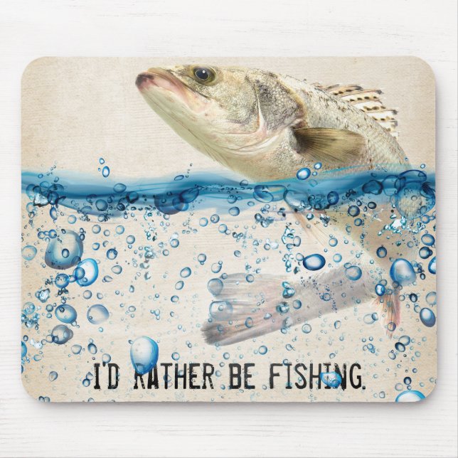 Tapis De Souris gros poisson dans l'eau avec citation (Devant)