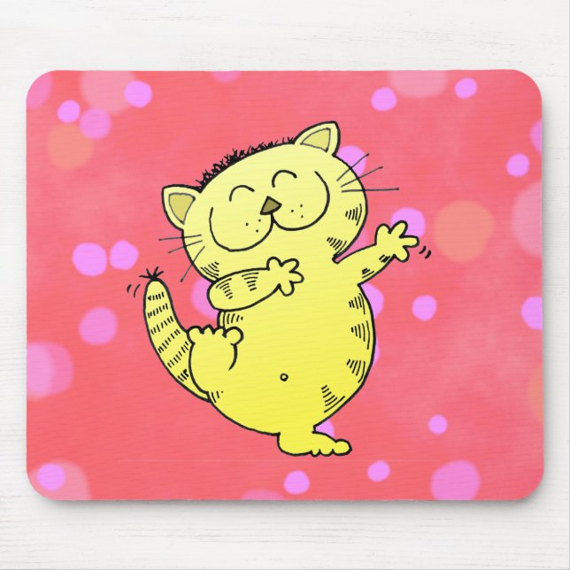 Tapis De Souris Grosse danse de chat (Devant)