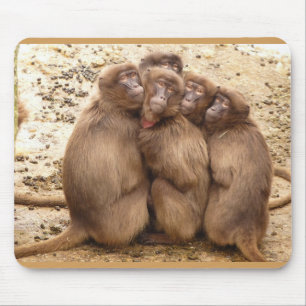 Tapis de souris groupe de singes mignons