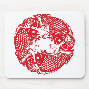 Tapis De Souris Groupe de tourbillonnement rouge Mousepad de