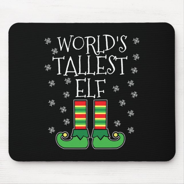 Tapis De Souris Groupe familial Elf le plus élevé du monde Christm (Devant)