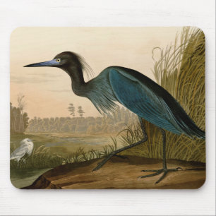 Tapis De Souris Grue bleue Héron Impression Audubon Art côtier