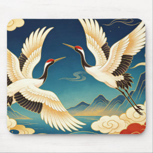 Tapis de souris grue couronnée rouge orientale