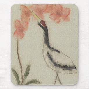 Tapis De Souris Grue et orchidée Mousepad