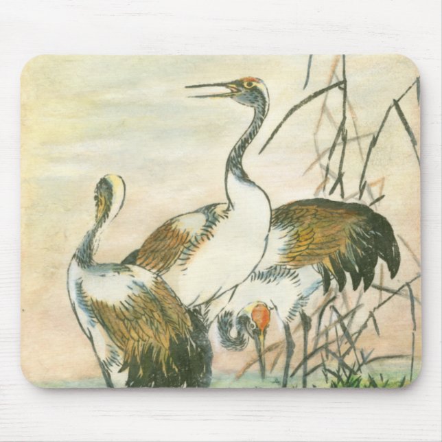 Tapis De Souris Grues orientales au bord de l'eau (Devant)