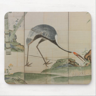 Tapis De Souris Grues, pins, et bambou