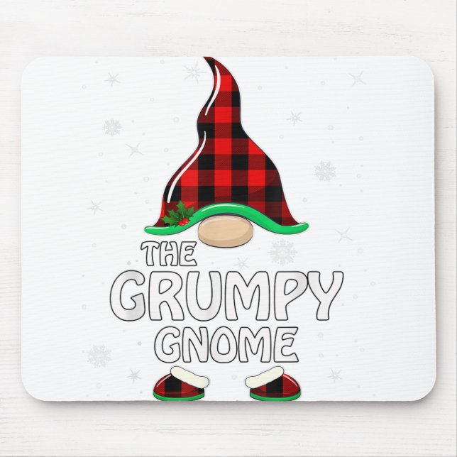 Tapis De Souris Grumpy Gnome Buffalo Plaid Matching Family Christa (Devant)