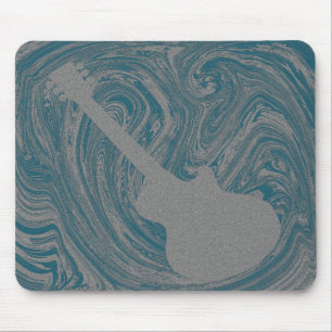Tapis De Souris Grunge Guitare Mousepad, Turquoise