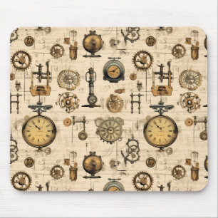 Tapis De Souris Grunge Rustic Steampunk Horloge (13)