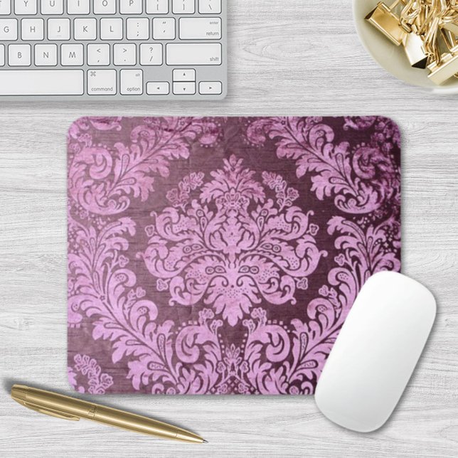 Tapis De Souris grunge shabby chic floral victorien pourpre damask (grunge shabby chic floral Victorian purple damask Mouse Pad)