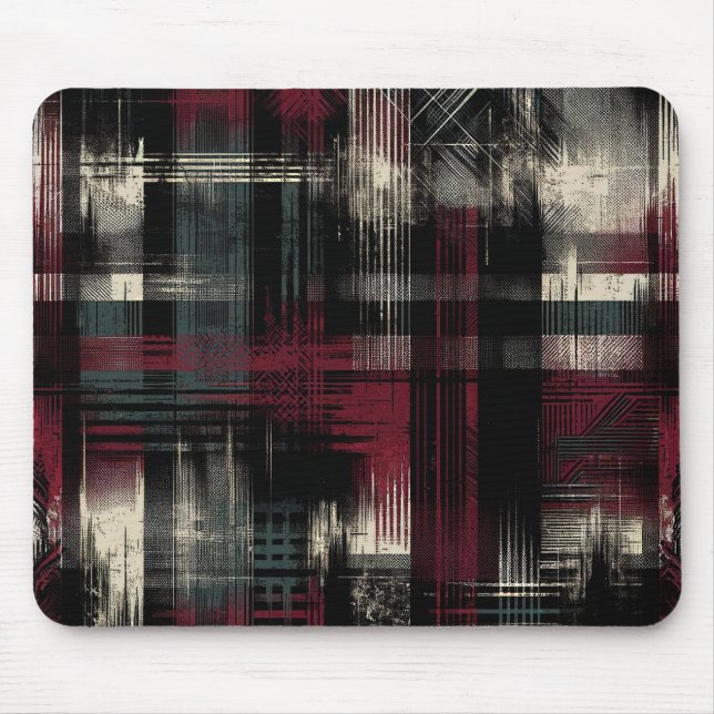 Tapis De Souris Grungy alternative Grunge Plaid Motif (Devant)