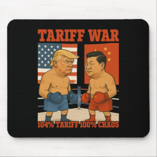 Tapis De Souris Guerre Tarifaire Drôle Trump Vs Xi Jinping Boxing 