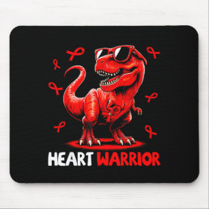 Tapis De Souris Guerrier du cœur Trex Dinosaure Maladie Cardiaque