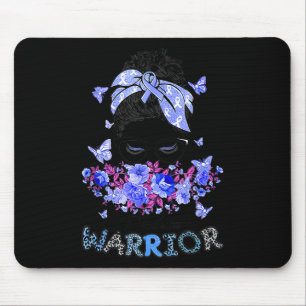 Tapis De Souris Guerrier du diabète T1d Messy Bun Cheveux Diabète