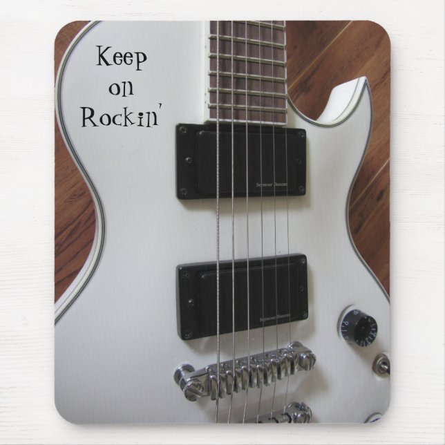 Tapis De Souris Guitare électrique blanche (Devant)
