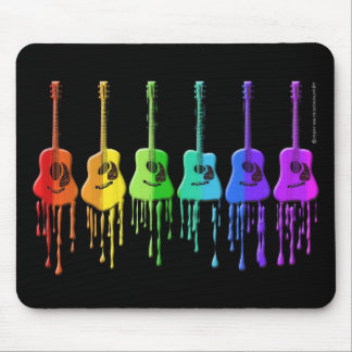 Tapis De Souris Guitares acoustiques d'arc-en-ciel