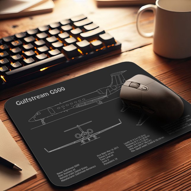 Tapis De Souris Gulfstream G500 - Plan directeur de l'avion PD (Créateur téléchargé)