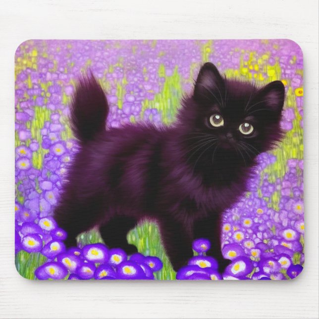 Tapis De Souris Gustav Klimt Black Kitten (Devant)
