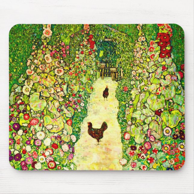 Tapis De Souris Gustav Klimt Garden with Chickens (Devant)