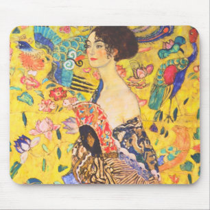 Tapis De Souris Gustav Klimt Lady Avec Fan vintage Art Nouveau