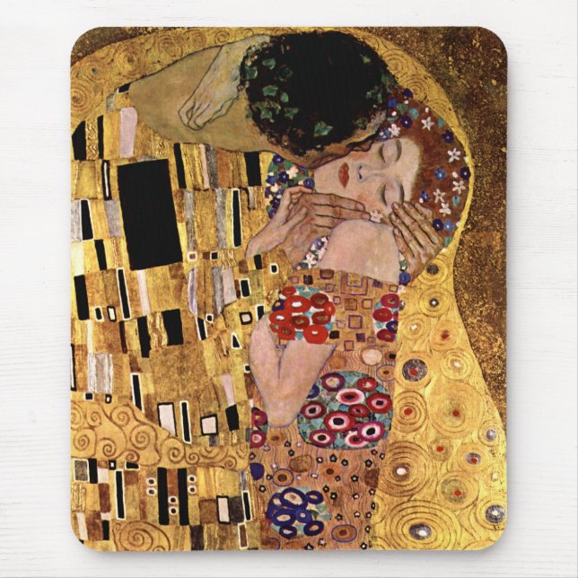 Tapis De Souris Gustav Klimt : Le baiser (détail) (Devant)