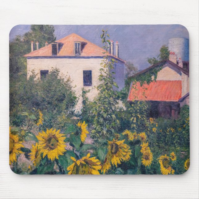 Tapis De Souris Gustave Caillebotte - Fleurs de soleil, Jardin (Devant)