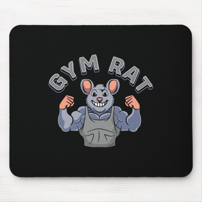 Tapis De Souris Gym Lover Bodybuilding Entraînement Drôle Gym Rat (Devant)