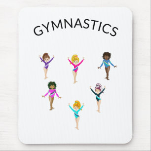 Tapis De Souris Gymnastique souris de fille avec 6 gymnaste!