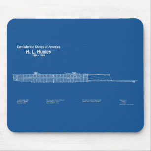 Tapis De Souris H. L. Hunley - Plan directeur des navires