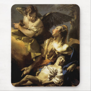 Tapis De Souris Hagar et Ismael dans le désert