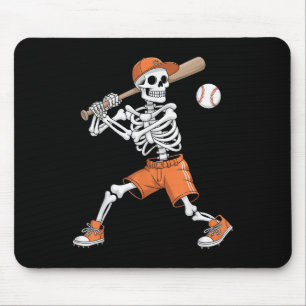 Tapis De Souris Halloween baseball en bataille de squelette